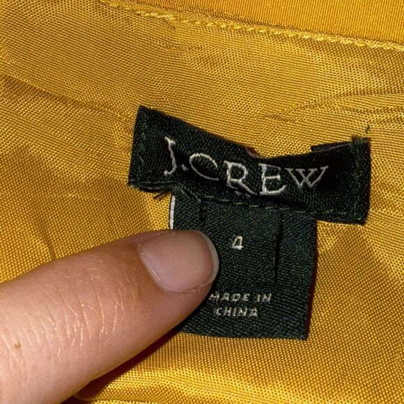 J. Crew Women’s Jules Shift Dress Scroll Print Yellow Size 4 - Picture 4 of 5